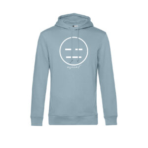 Felpa Uomo con Cappuccio "Asocial Classic" - Colore: Blue Fog - Front - Logo White