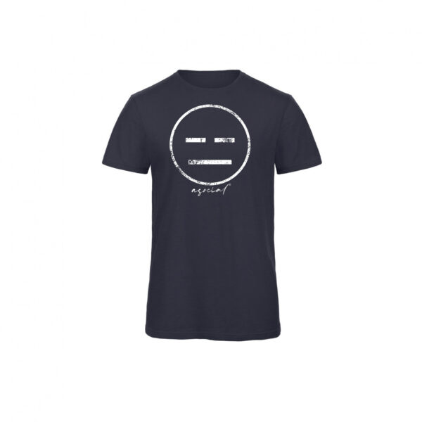 T-Shirt Uomo "Asocial Blast" - Colore: Blue Navy - Front - Logo White
