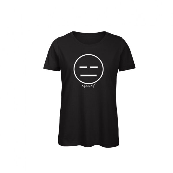T-Shirt Donna "Asocial Classic" - Collo a T - Colore: Black - Front - Logo White