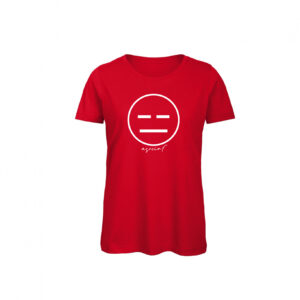 T-Shirt Donna "Asocial Classic" - Collo a T - Colore: Red - Front - Logo White