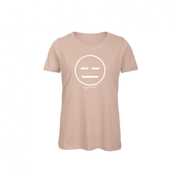 T-Shirt Donna "Asocial Classic" - Collo a T - Colore: Millennial Pink - Front - Logo White