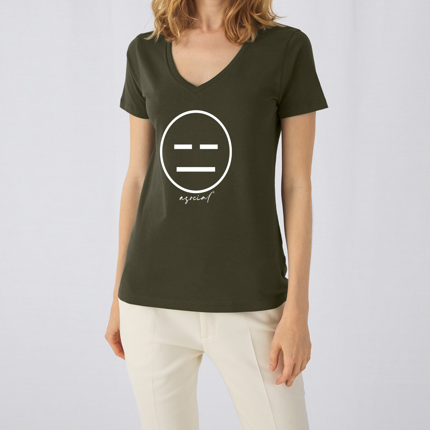 T-Shirt Donna Asocial Classic Collo a V