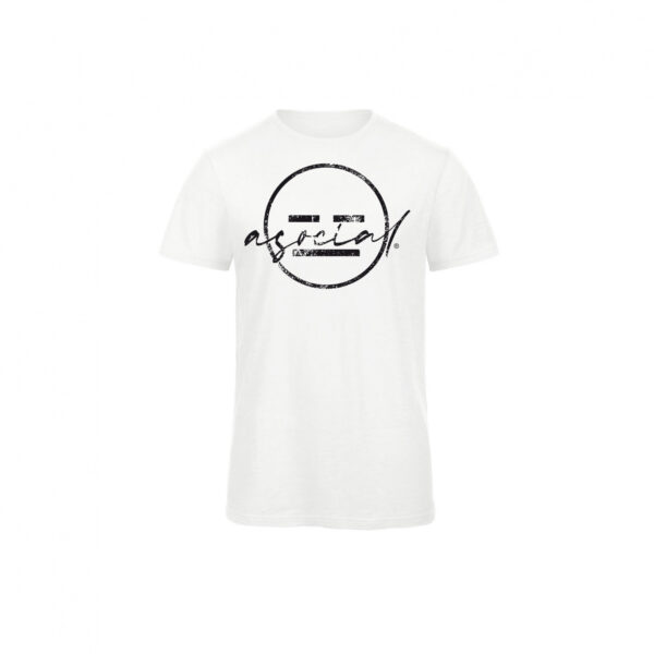 T-Shirt Uomo "Asocial Proud" - Colore: White - Front - Logo White