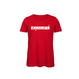 T-Shirt Donna "Asocial Classic Life Style" - Collo a T - Colore: Red - Front - Logo White