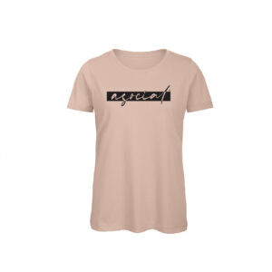 T-Shirt Donna "Asocial Classic Life Style" - Collo a T - Colore: Millennial Pink - Front - Logo Black