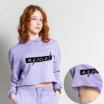 Felpa corta con cappuccio estiva "Asocial Life Style" con bordo taglio vivo - immagine 2