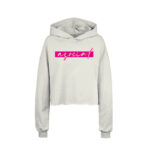 Felpa corta "Asocial Life Style"con Cappuccio Estiva con bordo taglio vivo - Bianco Panna - Logo Magenta