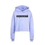 Felpa corta "Asocial Life Style"con Cappuccio Estiva con bordo taglio vivo - Lilla - logo Black
