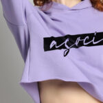 Felpa corta con cappuccio estiva "Asocial Life Style" con bordo taglio vivo - immagine 3