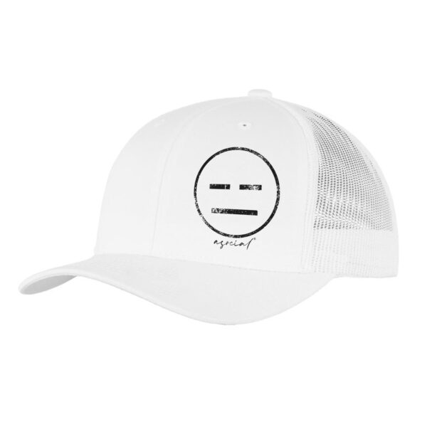 Cappello Retro Trucker "Asocial Blast" - Tinta unita - colore bianco - logo Black