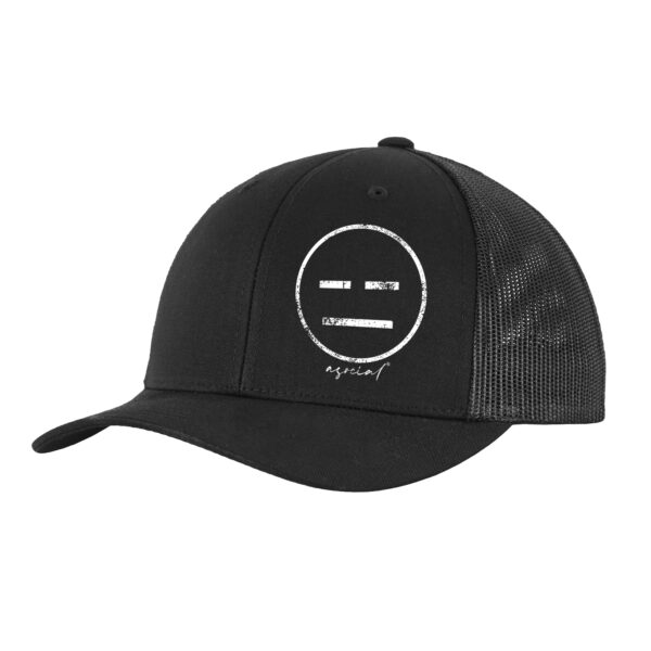 Cappello Retro Trucker "Asocial Blast" - Tinta unita - colore bianco - logo Black