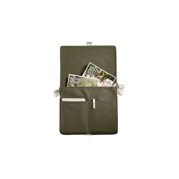 Borsa a tracolla asocial "vintage" con chiusura a clip, colore: Verde militare