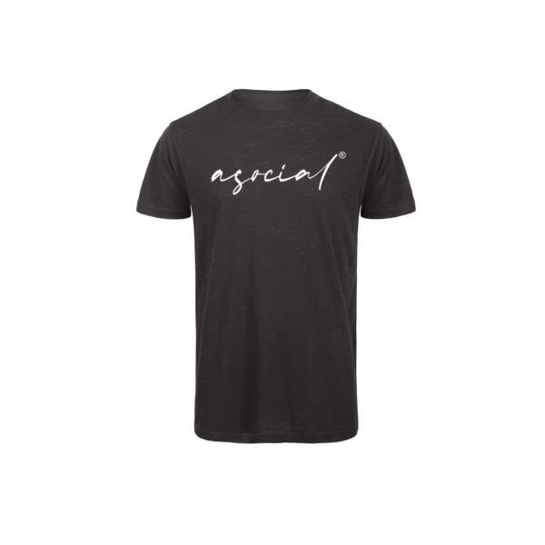 Asocial Qr Code T-shirt con messaggio personalizzabile: colore Nero - Fronte