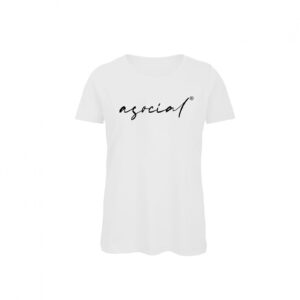 Asocial Qr Code T-shirt - Donna - con messaggio personalizzabile: colore Bianco - Fronte