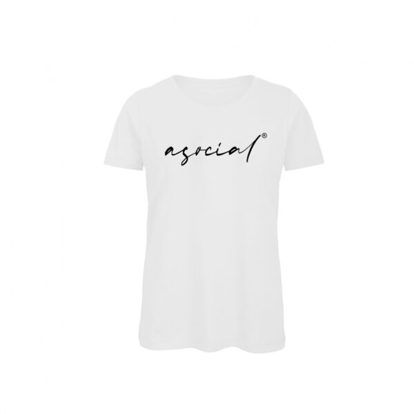 Asocial Qr Code T-shirt - Donna - con messaggio personalizzabile: colore Bianco - Fronte